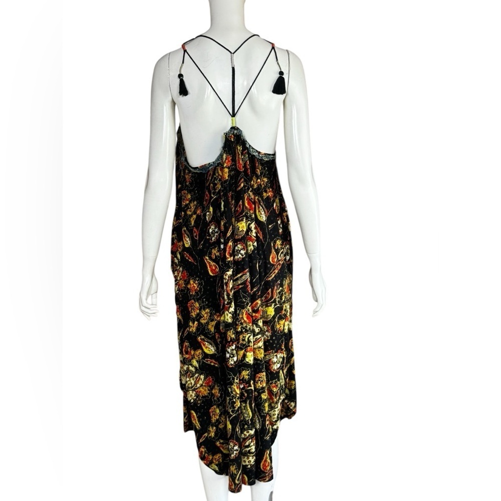 Free People Bohemian Garden Party Cotton Blend Knit Dress In Black Combo S L G#3 - Picture 6 of 16